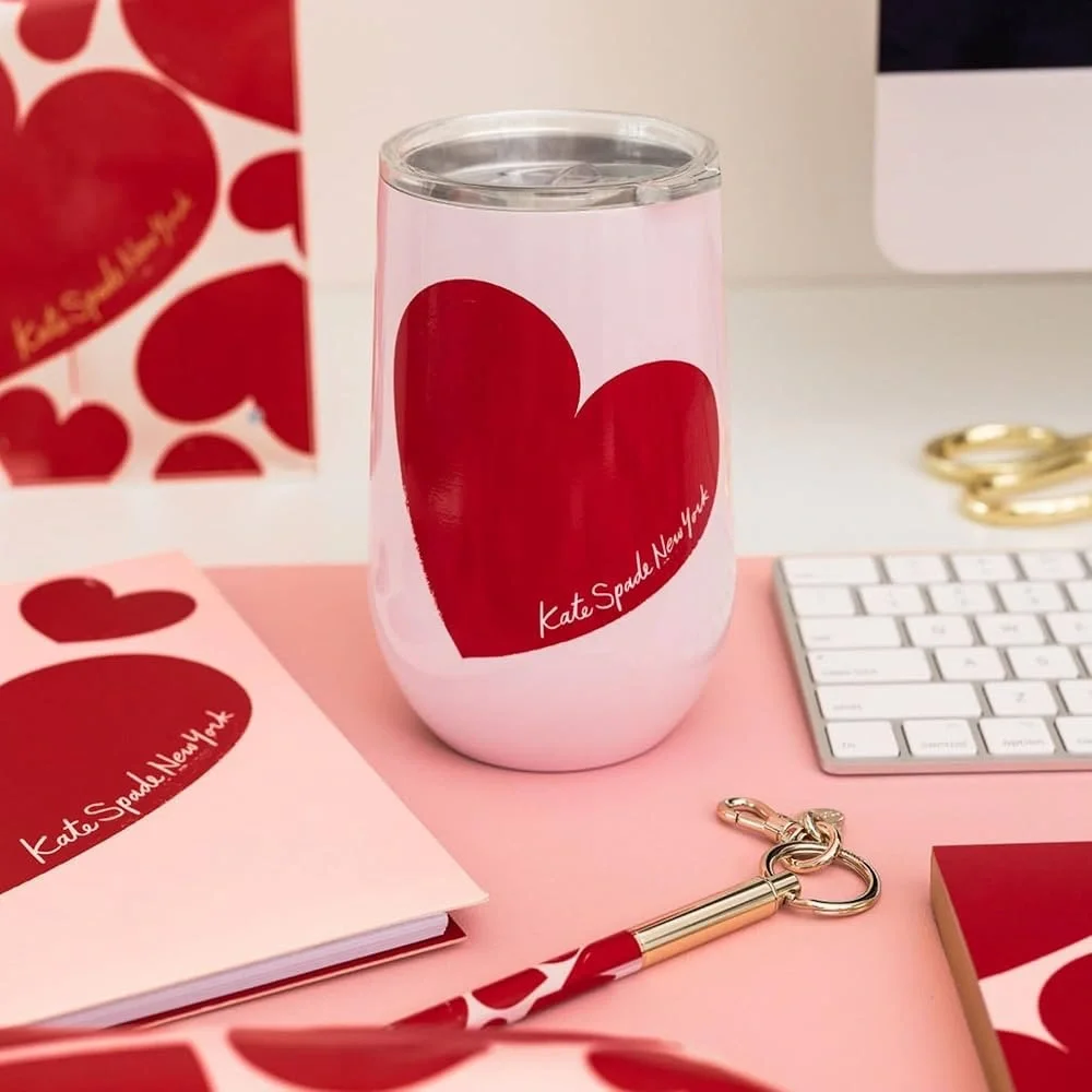 Kate Spade Valentine's Day Wine Tumbler 16 oz Stainless Steel Coffee NWT - Picture 6 of 10